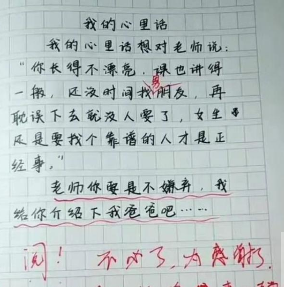 小学生大脑回路清奇，零分作文气坏老师，可把家长愁坏了