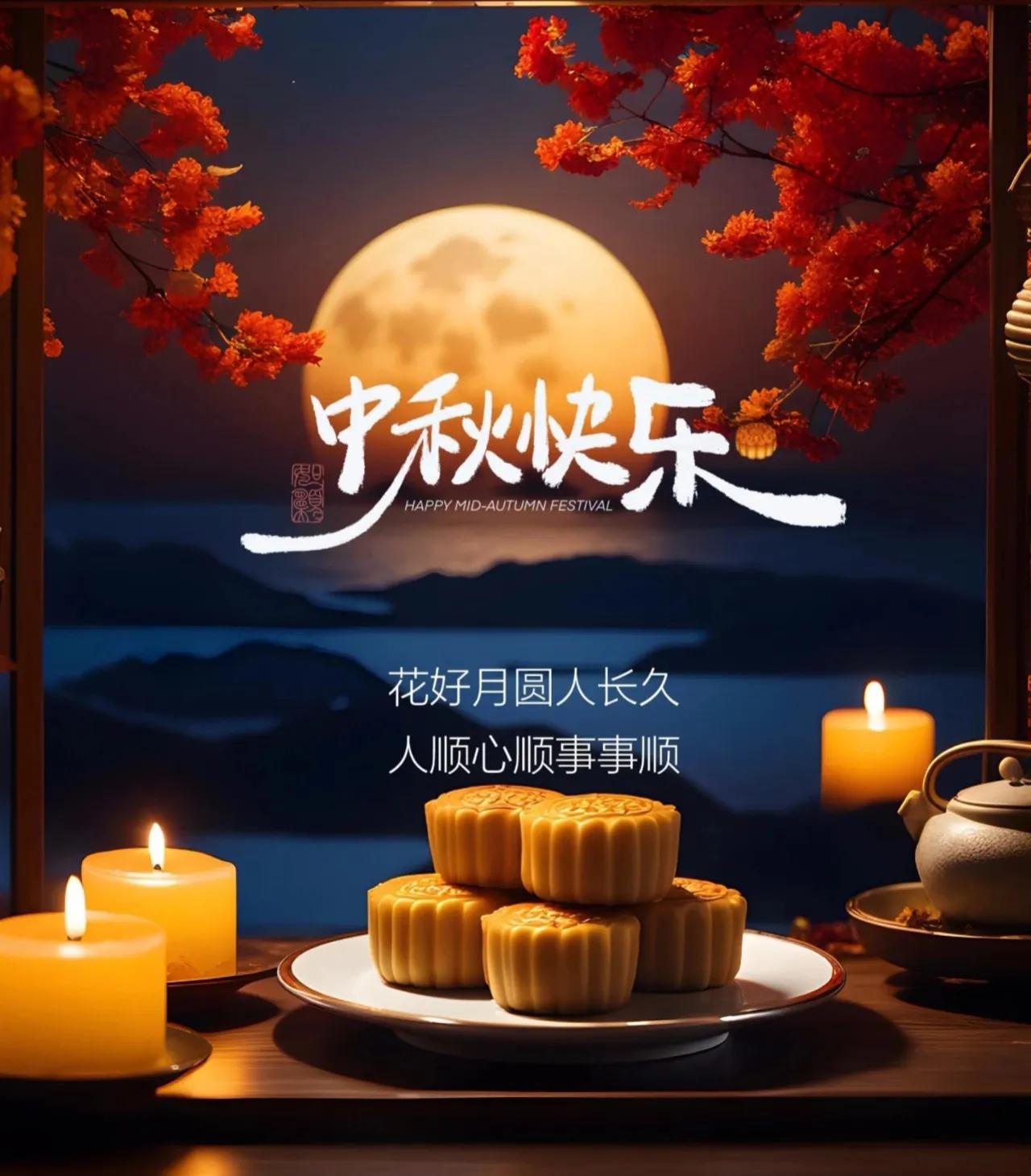 中秋节快乐的祝福短句20句，月光所至，万事胜意！