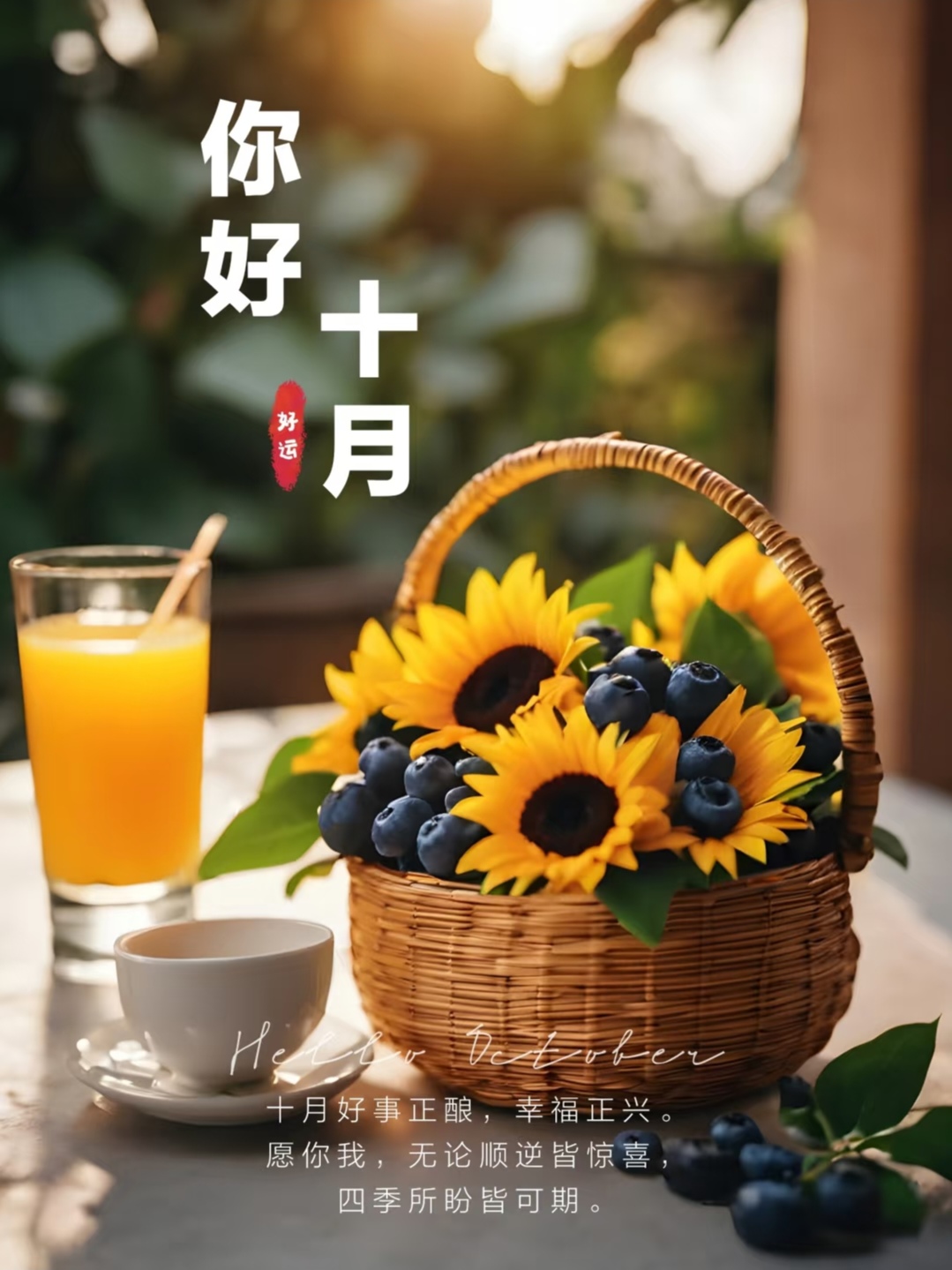 九月再见十月你好语录20句，愿一切美好如约而至！